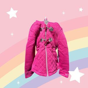 NWT Limited Too Girls Quilted Pink Sherpa Toggles Jacket Sz 6x